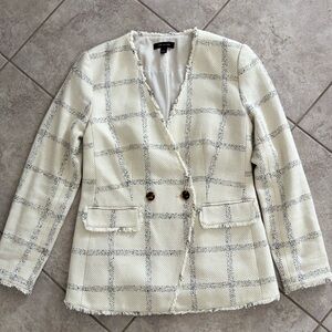 ANN TAYLOR Windowpane Tweed Blazer